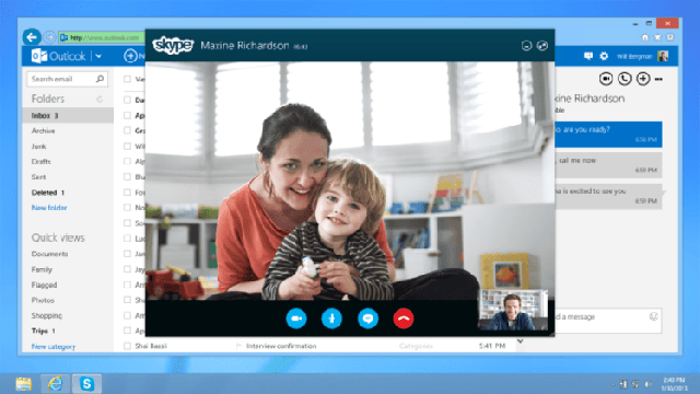 Outlook.coma Skype Entegrasyonu Geldi